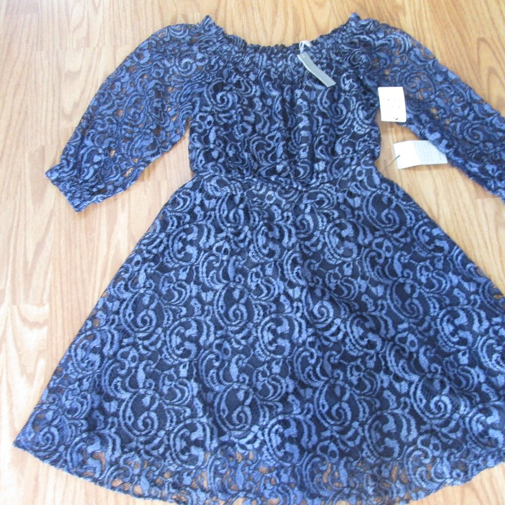 NWT Nordstrom Chelsea 28 Navy Lacy Dress Size 4